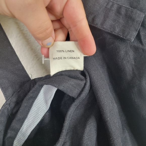 Beaton linen black overalls pants XS HTF! - Picture 6 of 9